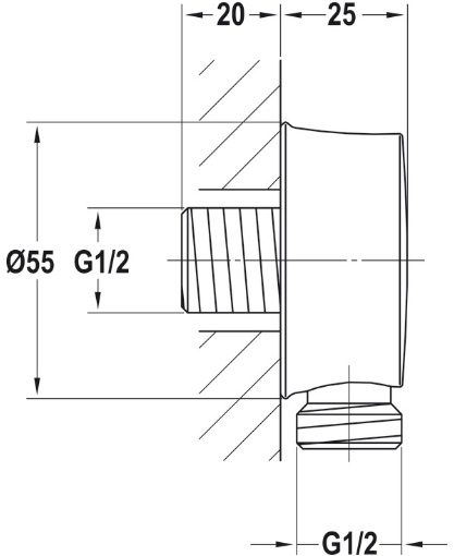 Bản vẽ cút nối Kyoto Hafele 589.35.070