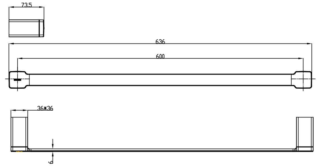 Bản vẽ kích thước thanh vắt khăn ACC 1403 Moen 600mm