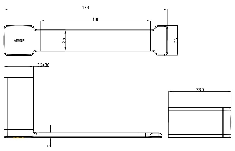 Bản vẽ kích thước lô giấy ACC1405SRN Moen