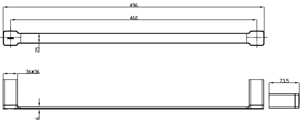 Bản vẽ kích thước thanh vắt khăn ACC 1413 Moen 460mm