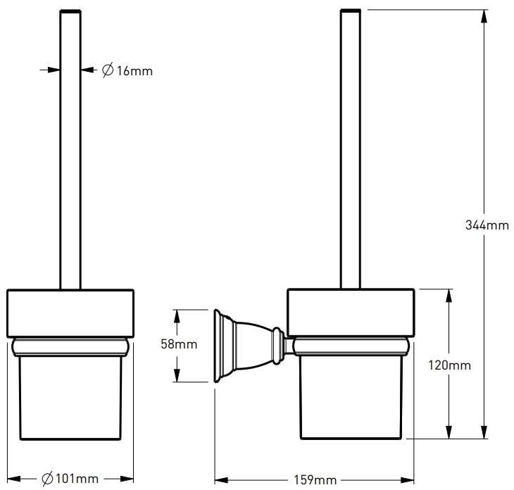 Bản vẻ kích thước cọ Moen ACC 1506 vệ sinh phòng tắm