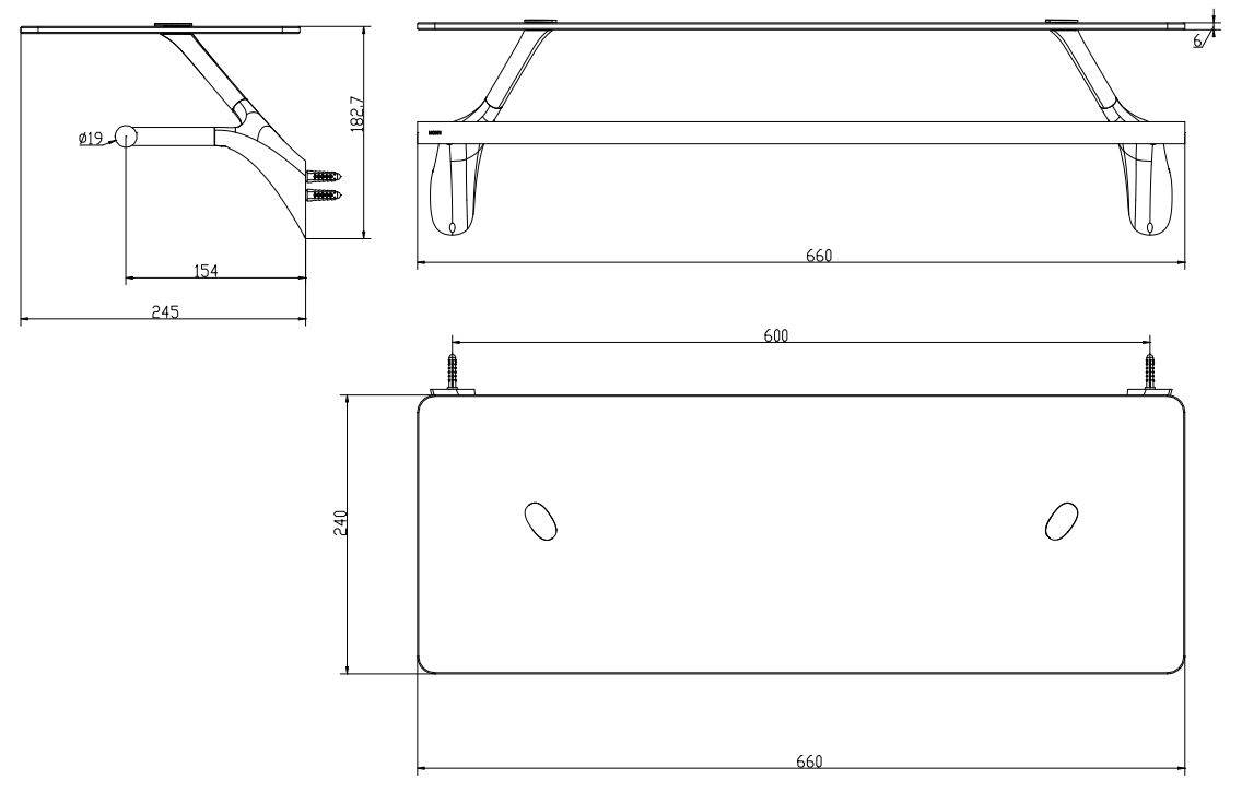 Bản vẽ kích thước kệ khăn 2 tầng ACC 26012 Moen 660mm