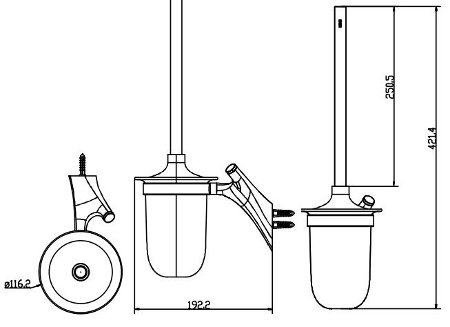 Bản vẽ kích thước cọ Moen ACC 2606 BP vệ sinh phòng tắm
