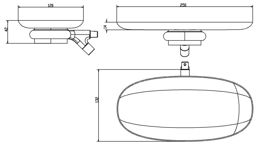Bản vẽ kích thước kệ để đồ ACC 2612 BL Moen đa năng