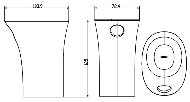 Bản vẽ kích thước ly ACC2616 Moen đa năng
