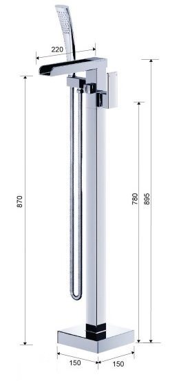 Bản vẽ vòi xả bồn AS689C Caesar