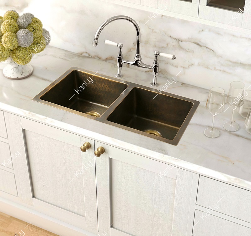 Hình ảnh thực tế chậu rửa mặt đồng thau BCS257 Kanly