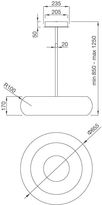 Bản vẽ kỹ thuật máy hút khử mùi đảo BLACK I235F Malloca
