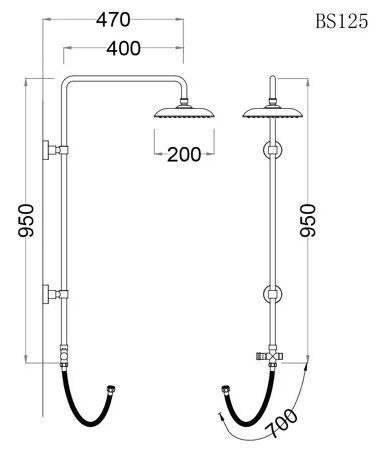 Bản vẽ kích thước cây sen Caesar BS 125