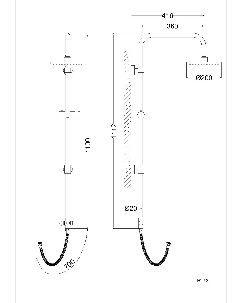 Bản vẽ kích thước thân sen cây Caesar BS127
