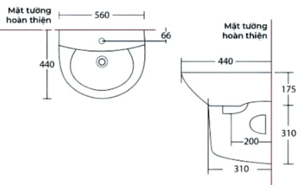 Bản vẽ kỹ thuật lavabo Cotto C000606OS/C400000OS