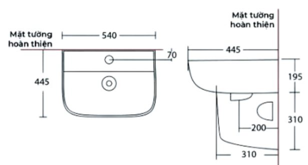 Bản vẽ kỹ thuật lavabo Cotto C000607OS/C400000OS
