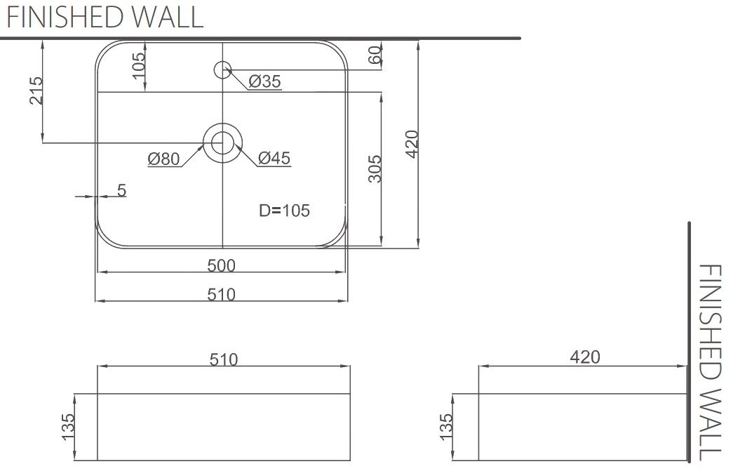 Bản vẽ chậu lavabo COTTO C 00126#PQ