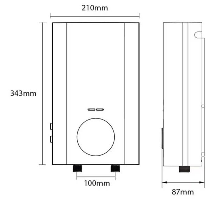 Bản vẽ kích thước máy Viessmann trực tiếp C1 45-V Vitowell Easy