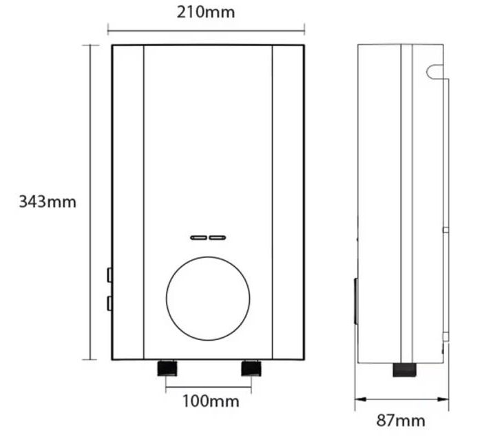 Bản vẽ kích thước máy Viessmann trực tiếp C1 45P-V Black Vitowell Easy