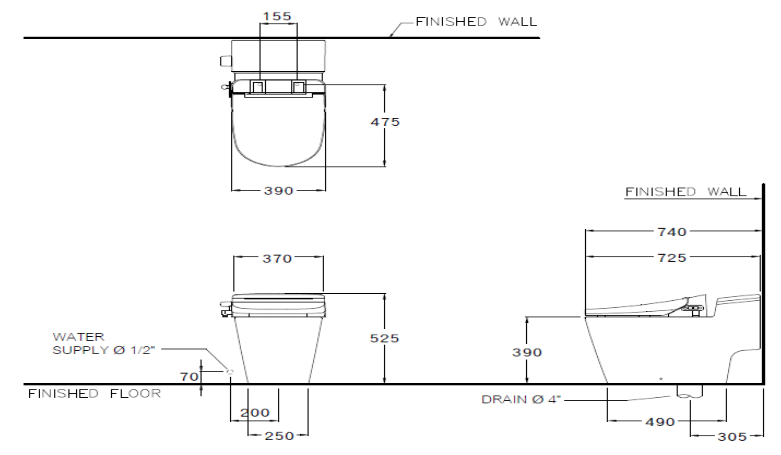 kỹ thuật bàn cầu Cotto C103347(CV4)