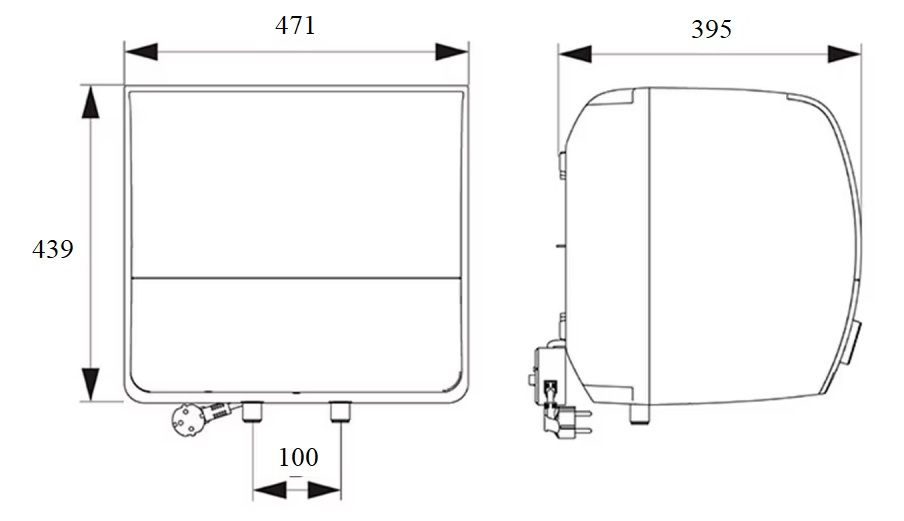 Bản vẽ kích thước máy Viessmann gián tiếp 30 lít vuông