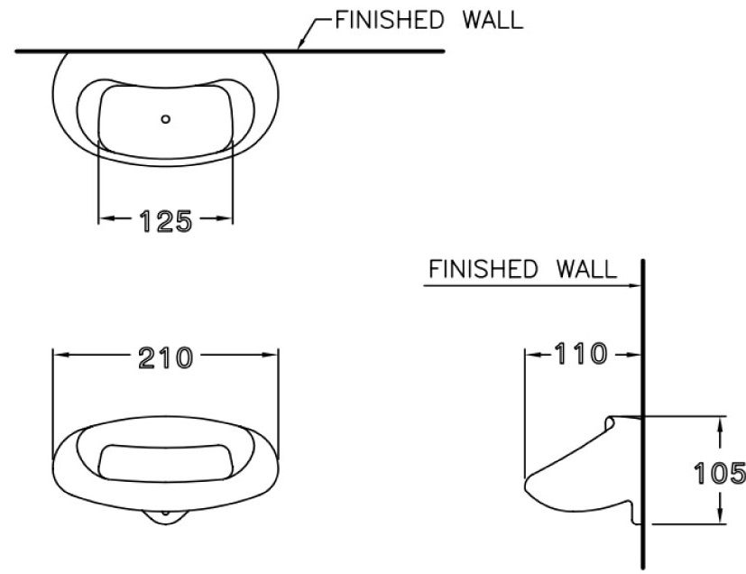 Bản vẽ kích thước khay xà phòng sứ COTTO c 834
