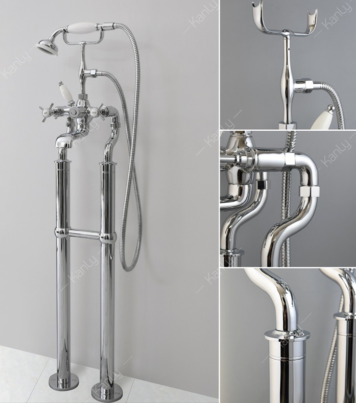Hình ảnh thực tế vòi xả bồn đặt sàn CHS09 nóng lạnh