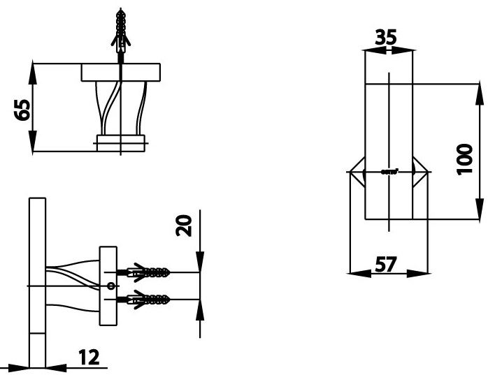 Bản vẽ kích thước móc áo đơn ct 0061 cotto màu trắng
