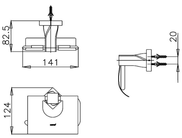 Bản vẽ kích thước móc giấy vệ sinh ct 0065 hm cotto