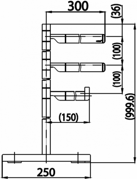 Bản vẽ kĩ thuật thanh vắt khăn đứng CT0116 cotto 