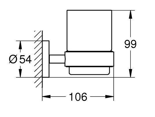 Bản vẽ kích thước kệ ly bàn chải cotto ct 0123 hm