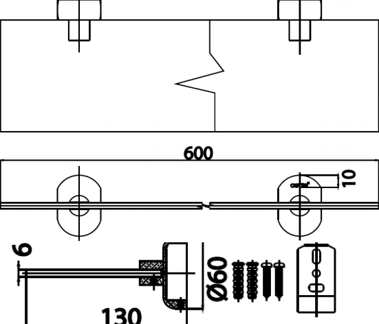 Bản vẽ kích thước kệ gương cotto CT 0128 HM