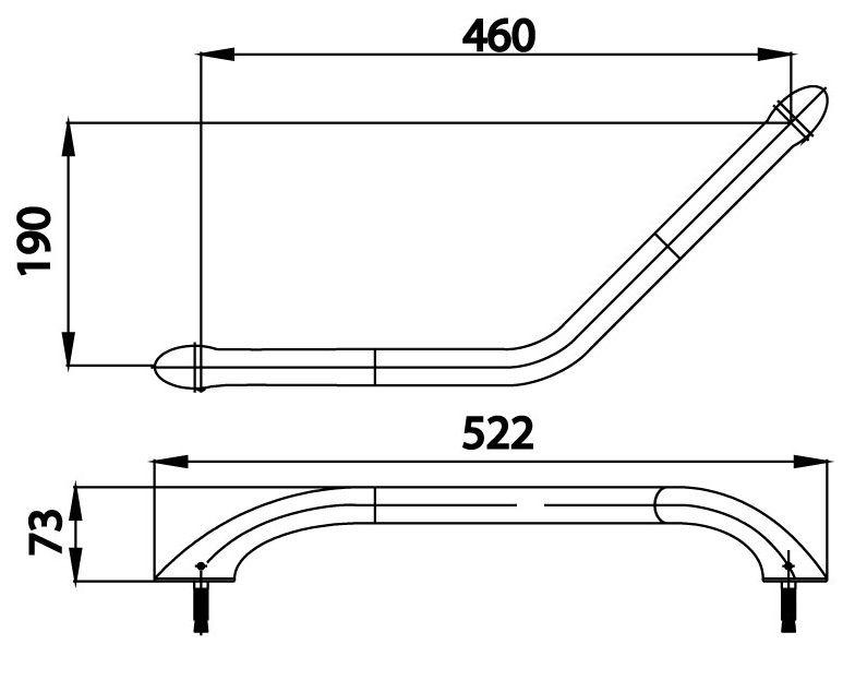 Bản vẽ kích thước tay vịn CT0171 Cotto