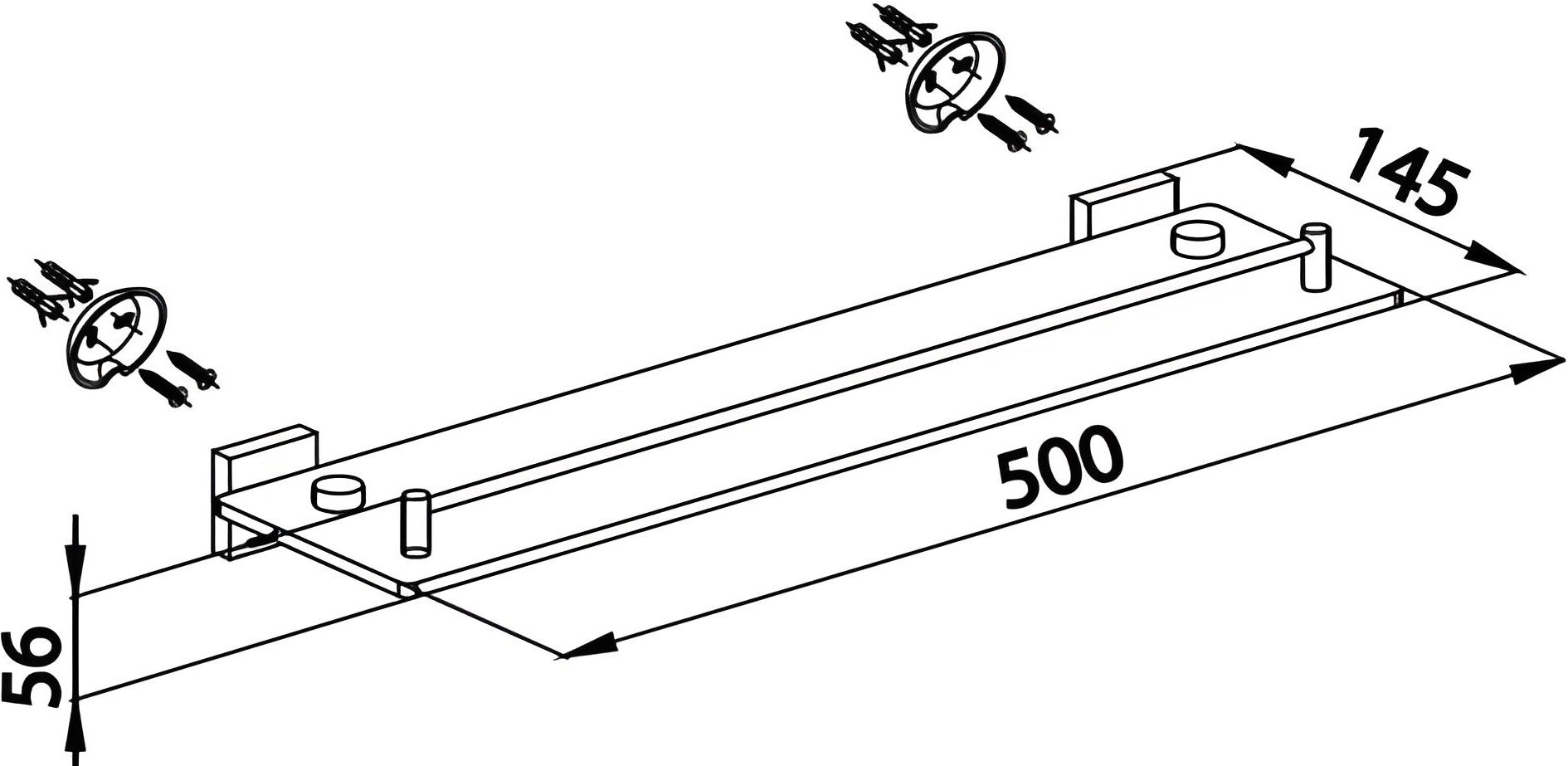 Bản vẽ kích thước kệ kính cotto CT0211(HM)