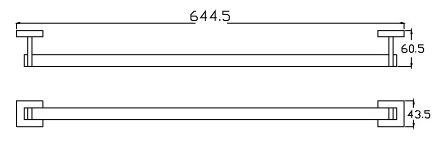 Bản vẽ kích thước thanh treo khăn CT 0212 HM Cotto 