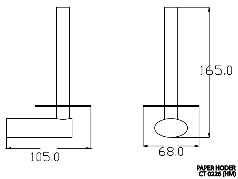 Bản vẽ kích thước móc giấy cotto ct 0226 hm