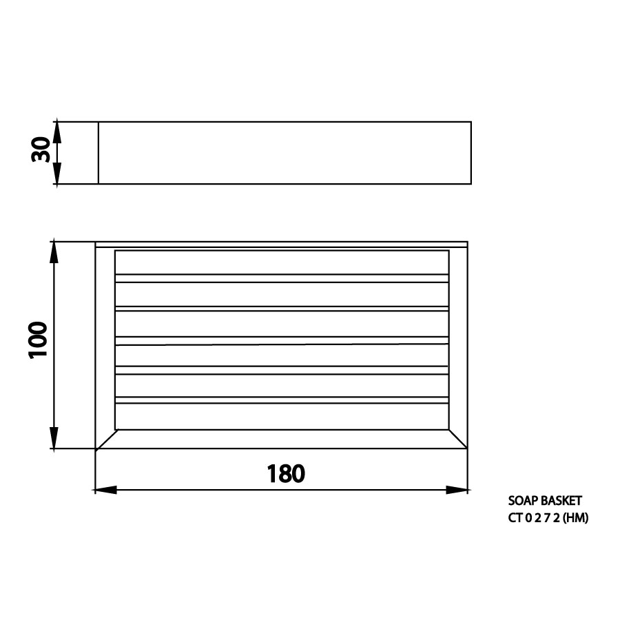 Bản vẽ kích thước khay xà bông cotto CT0272(HM) 