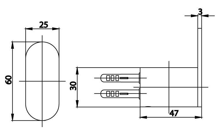 Bản vẽ kích thước móc áo CT0281 HM Cotto