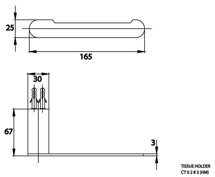 Bản vẽ kích thước lô giấy Cotto CT 0283 BL HM 
