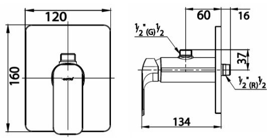 van điều chỉnh âm tường CT 1135A  Cotto lạnh