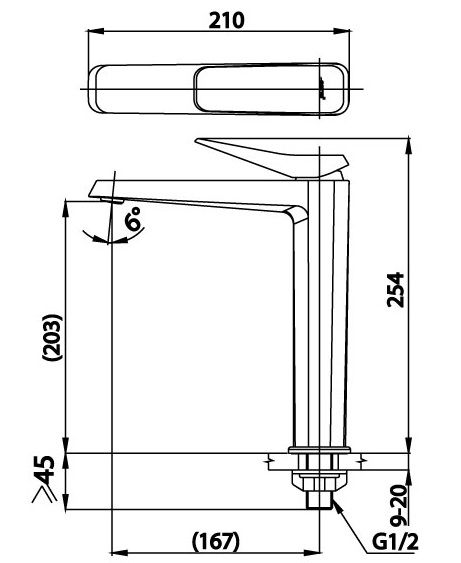 Bản vẽ kỹ thuật Vòi lavabo Cotto CT1242AY