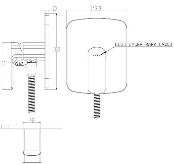 Bản vẽ van điều chỉnh CT1283A GG(HM) Cotto lạnh 