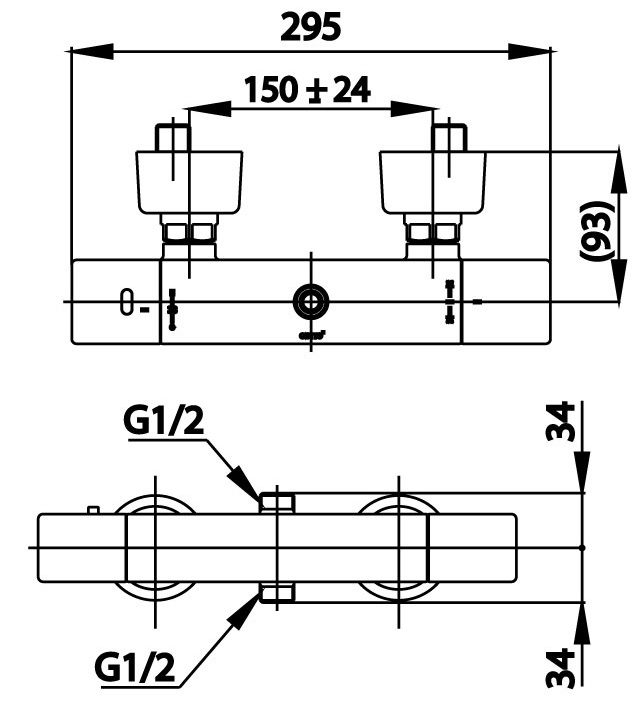 Bản vẽ kích thước củ sen cotto ct 2042 e  điều chỉnh nhiệt độ