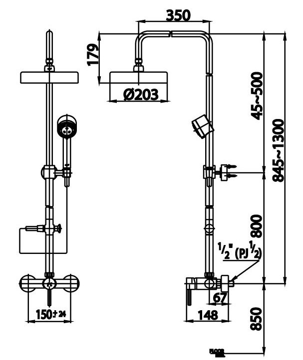 Bản vẽ sen cây cotto CT 2047 WS nóng lạnh