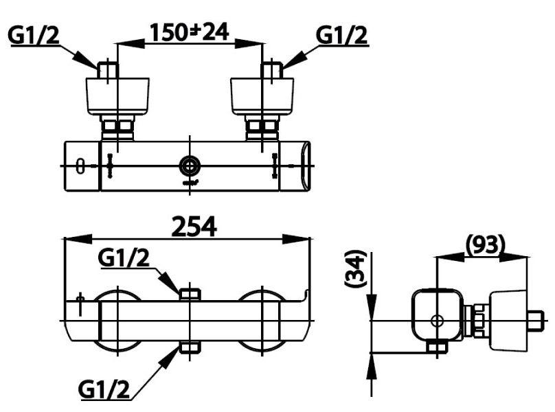 Bản vẽ kích thước củ sen cotto ct 2127 e điều chỉnh nhiệt độ