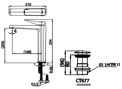 kỹ thuật vòi lavabo Cotto CT2302AY-BL