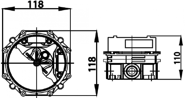 Bản vẽ kích thước củ trộn âm tường ct 519 a Cotto