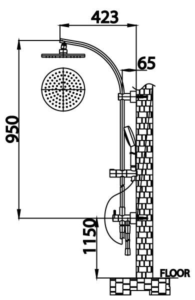 Bản vẽ kích thước thân sen cây CT 628 Cotto