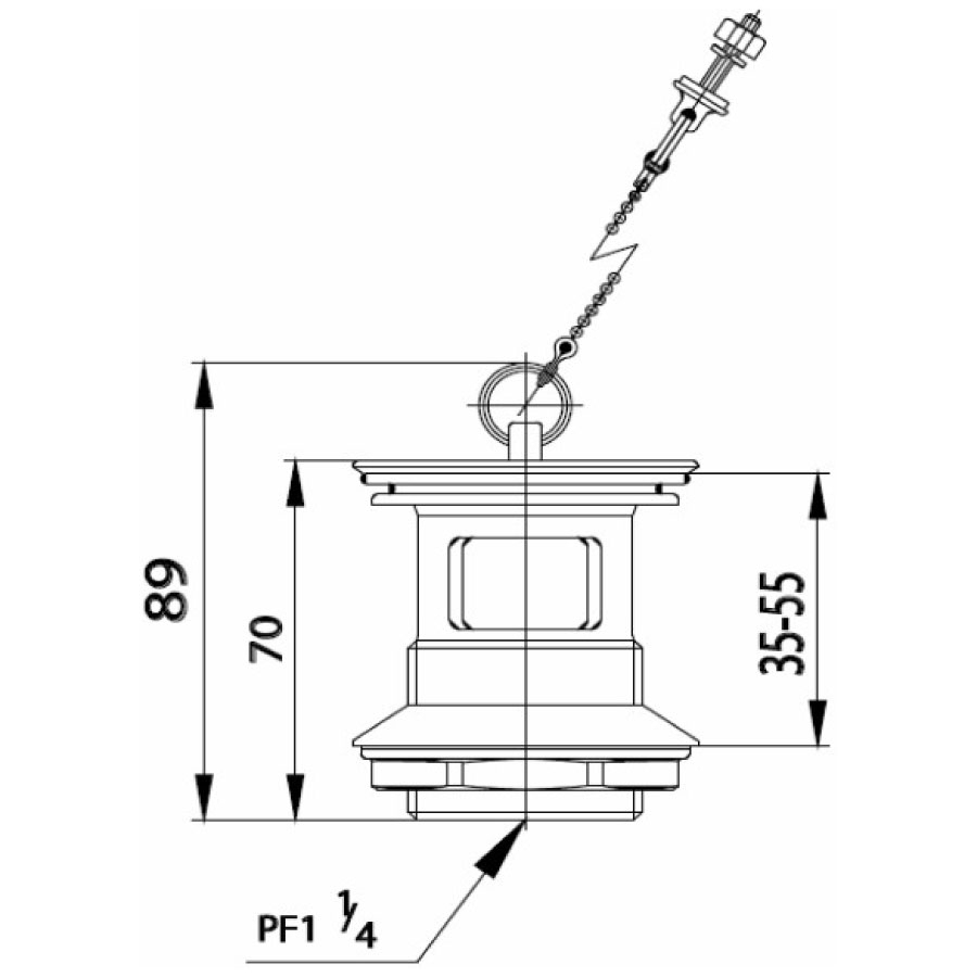 Bản vẽ ống xả chậu lavabo Cotto CT670V HM