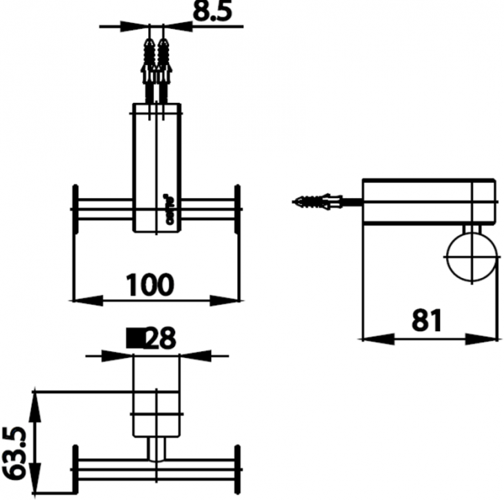 Bản vẽ kĩ thuật móc áo đôi CT880(HM) Cotto