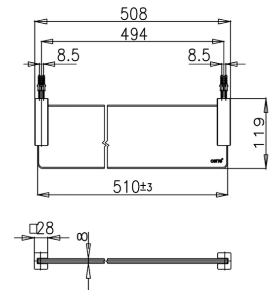 Bản vẽ kích thước kệ gương cotto CT881(HM)