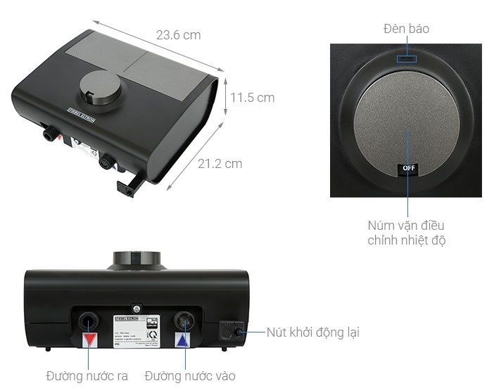 Chi tiết máy nước nóng Stiebel Eltron DDC 8 EC 8000W