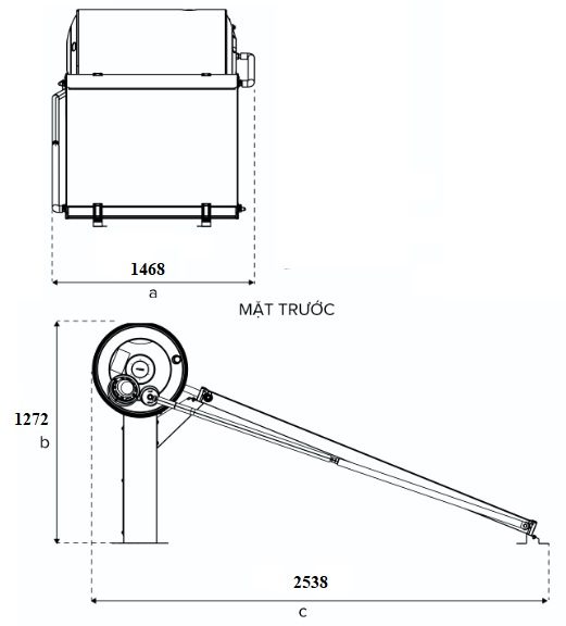 Bản vẽ kích thước máy năng lượng mặt trời Ariston 200 lít dạng tấm