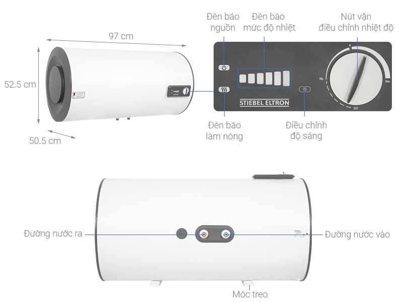 Chi tiết máy nước nóng Stiebel Eltron ESH 100H Plus T 2500W